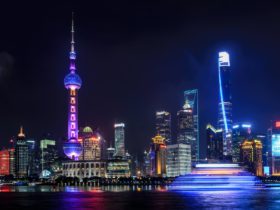 landscape photo of night city
