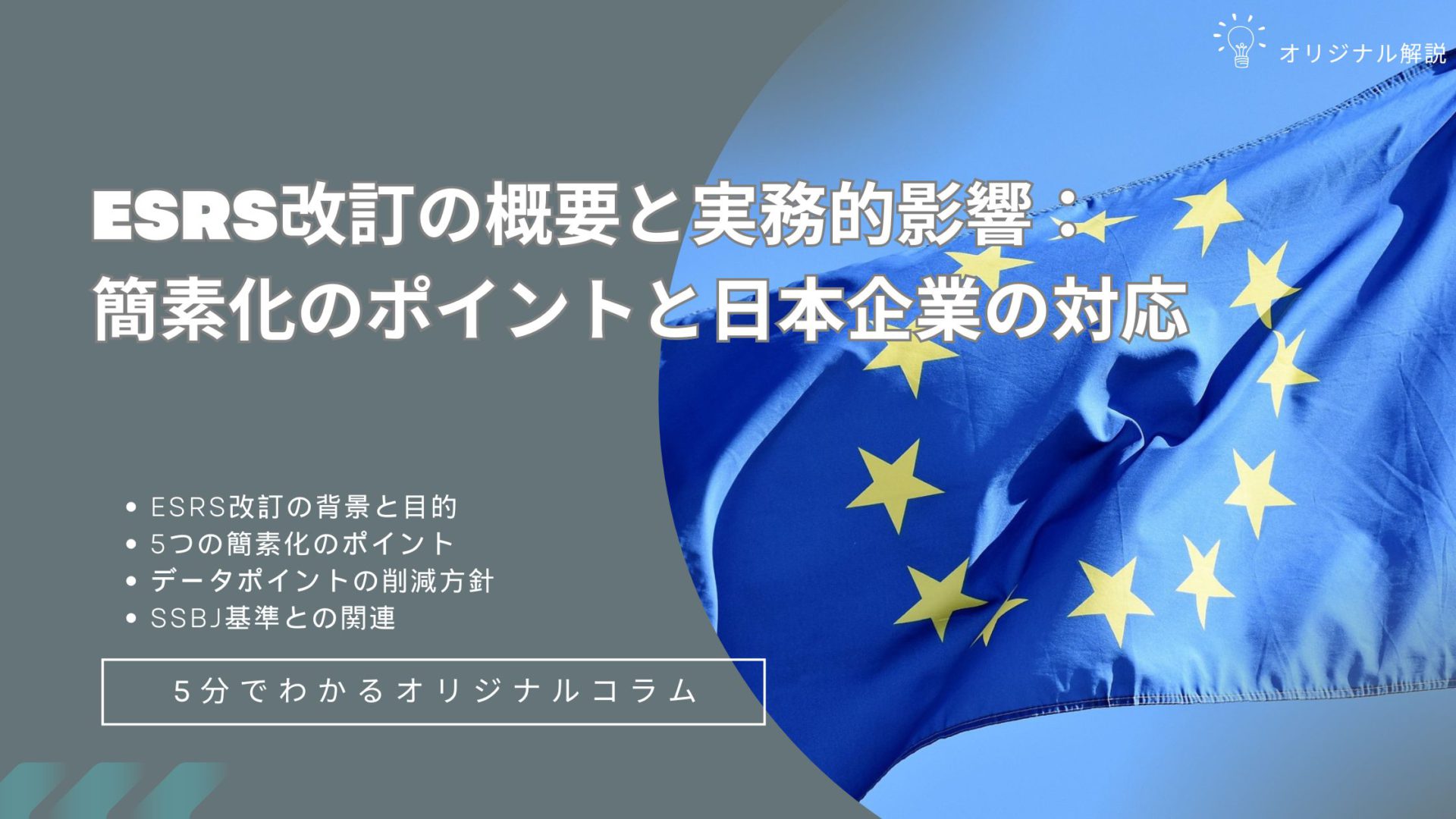ESRS改訂の概要と実務的影響：簡素化のポイントと日本企業の対応